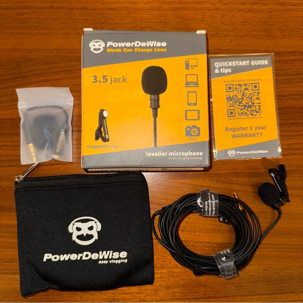 PowerDeWise Professional Grade Lavalier Clip On Microphone